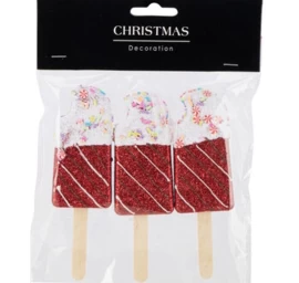 Ledų Pakabinama Dekoracija 3 Vnt. Raudona