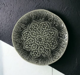 Lėkštė MOSH | pilka | blizgi | keramika | Ø22CM (69994)