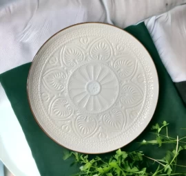 Lėkštė SALSA | balta | blizgi | keramika | Ø27CM (69983)