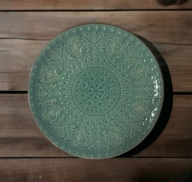 Lėkštė SALSA | žalia | blizgi | keramika | Ø21CM (69987)