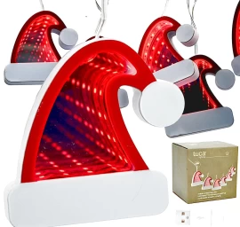 Lemputės, Virvelės, Led Gierlanda, Santa Klauso Skrybėlės, Usb