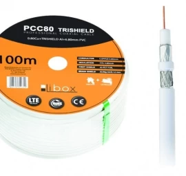 Libox Kabel koncentryczny PCC80 100m coaxial cable RG-6/U White
