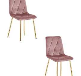 libra Kėdė - Rožinis Aksomas / Aukso Spalvos Kojos X 2
