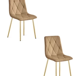 libra Kėdė - Rudas Aksomas / Aukso Spalvos Kojos X 2