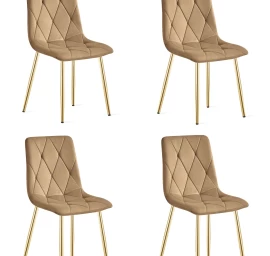 libra Kėdė - Rudas Aksomas / Aukso Spalvos Kojos X 4