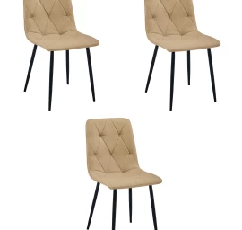 libra Kėdė - Rudas Audinys / Juodos Kojos X 3