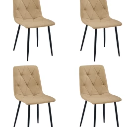 libra Kėdė - Rudas Audinys / Juodos Kojos X 4