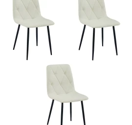 libra Kėdė - Smėlio Spalvos Audinys / Juodos Kojos X 3