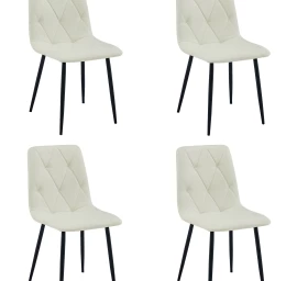 libra Kėdė - Smėlio Spalvos Audinys / Juodos Kojos X 4