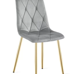 Libra Kėdė - šviesiai Pilkas Aksomas / Aukso Spalvos Kojos X 1