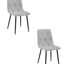 libra Kėdė - šviesiai Pilkas Audinys / Juodos Kojos X 2