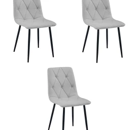 libra Kėdė - šviesiai Pilkas Audinys / Juodos Kojos X 3