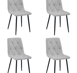 libra Kėdė - šviesiai Pilkas Audinys / Juodos Kojos X 4