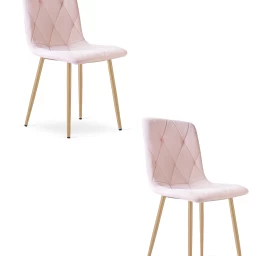 libra Kėdė - šviesiai Rausvas Aksomas / Medžio Spalvos Kojos X 2