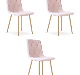 libra Kėdė - šviesiai Rausvas Aksomas / Medžio Spalvos Kojos X 3