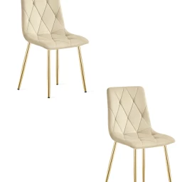 libra Kėdė - šviesiai Smėlio Spalvos Aksomas / Aukso Spalvos Kojos X 2