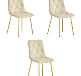 libra Kėdė - šviesiai Smėlio Spalvos Aksomas / Aukso Spalvos Kojos X 3