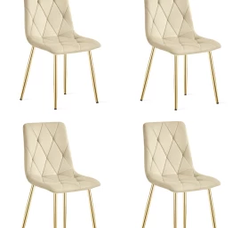 libra Kėdė - šviesiai Smėlio Spalvos Aksomas / Aukso Spalvos Kojos X 4