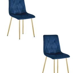 libra Kėdė - Tamsiai Mėlynas Aksomas / Aukso Spalvos Kojos X 2