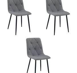 libra Kėdė - Tamsiai Pilkas Audinys / Juodos Kojos X 3