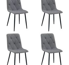 libra Kėdė - Tamsiai Pilkas Audinys / Juodos Kojos X 4