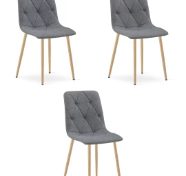 libra Kėdė - Tamsiai Pilkas Audinys / Medžio Spalvos Kojos X 3