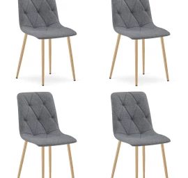 libra Kėdė - Tamsiai Pilkas Audinys / Medžio Spalvos Kojos X 4