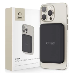 lifemag Pb10 Magsafe 15w Usb-c Magnetinis 5000 Mah Maitinimo Blokas Su Usb-c Kabeliu - Juodas