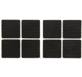 Lipnūs padukai baldams juodi 38x38mm 8vnt. (74897)