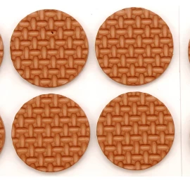 Lipnūs padukai baldams rudi 38mm/8vnt. (74883)