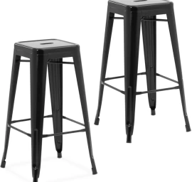 Loft Baro Kėdė Hocker Juoda - 2 Vnt.