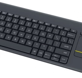 Logitech K400 Plus Touch Belaidė klaviatūra, RF Wireless, US, Juoda
