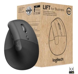 Logitech Lift Vertical for Business Belaidė pelė RF Wireless + Bluetooth, 4000 DPI, Graphite