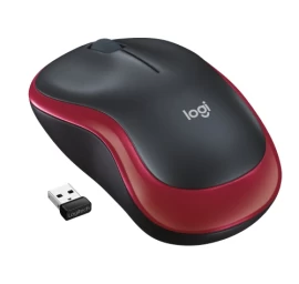 Logitech M185 Belaidė pelė, RF Wireless, 1000 DPI, Juoda/Raudona