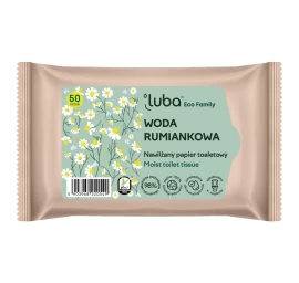 Luba Eco Family Drėkinamasis Tualetinis Popierius Su Ramunėlių Vandeniu, 50 Vnt.