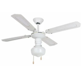 Lubų ventiliatorius Faro Aruba, su šviestuvu, baltos spalvos