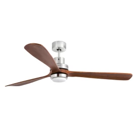 Lubų ventiliatorius Faro Lantau-G, su šviestuvu, nikelio spalvos