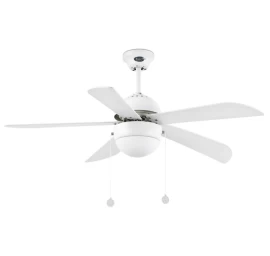 Lubų ventiliatorius Faro Veneto, su šviestuvu, baltos spalvos