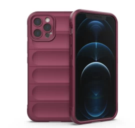 magic Shield Dėklas iphone 12 Pro, Lankstus šarvuotas Dėklas, Bordo Spalvos