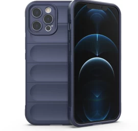 magic Shield Dėklas iphone 12 Pro Max, Minkštas Ekranuotas Tamsiai Mėlynas Dėklas
