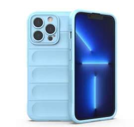 magic Shield Dėklas iphone 13 Pro Max, Skaidrus Mėlynas Minkštas šarvuotas Dėklas