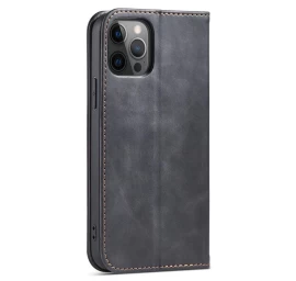 Magnetas Fancy Case For Iphone 12 Pro Max Kortelės Piniginės Kortelių Laikiklis Juodas