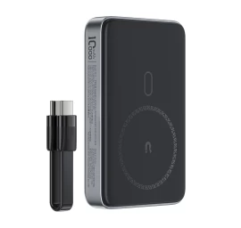 Magnetinis 10000 Mah Indukcinis 2x Usb-c Pd 30w + Usb-c Kabelis - Juodas