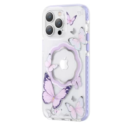 Magnetinis Dėklas iphone 14 Plus Magsafe Butterfly Series Violetinės Spalvos