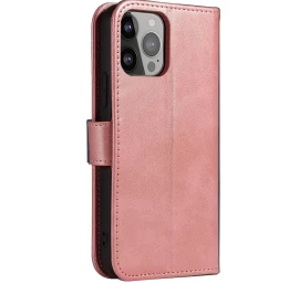 Magnetinis Dėklas, Piniginės Dangtelis Su Stovu Iphone 15 Pro - Rožinis