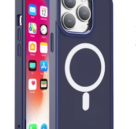 Magnetinis Dėklas Su magsafe Iphone 15 Plus Tamsiai Mėlynas
