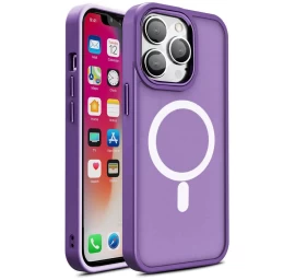 Magnetinis Dėklas Su magsafe, Skirtas iphone 15 Plus, šerdelės Lizdai Violetinės Spalvos