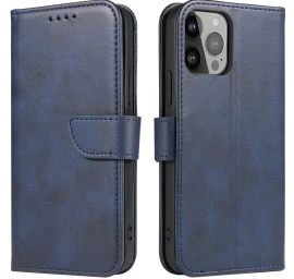 Magnetinis Dėklas Su Pinigine Ir Atlenkiamu Stovu iphone 15 Pro - Mėlynas