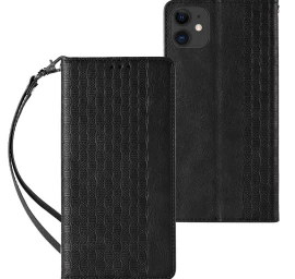 Magnetinis Dirželio Dėklas Iphone 13 Mini Piniginės Dėklas + Mini Lanyard Pakabukas Juodas