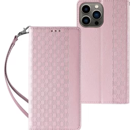 Magnetinis Dirželio Dėklas Iphone 13 Pro Max Piniginės Dėklas + Mini Dirželis Rožinės Spalvos Magnetinis Dirželio Dėklas Iphone 13 Pro Max Piniginės Dėklas + Mini Dirželis Rožinės Spalvos